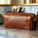luxury travel kit men leather toiletry bag